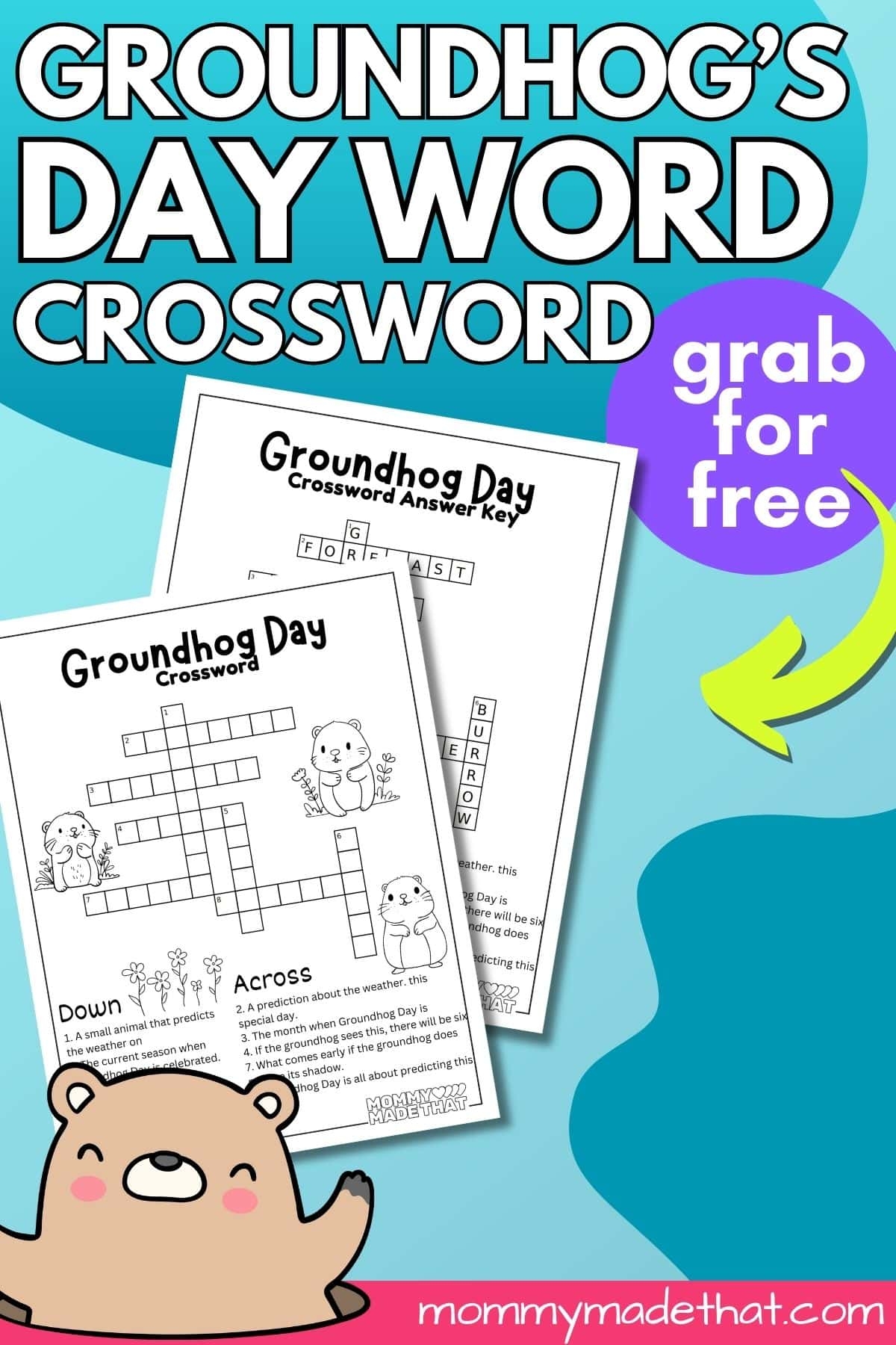 Groundhog Day Crossword Puzzle Groundhog Day Crossword Puzzle
