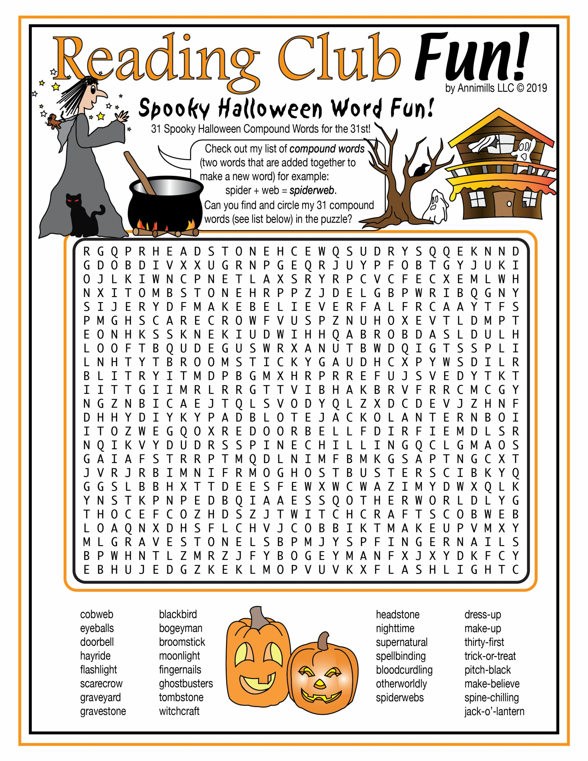 Halloween Crossword Word Search Printable