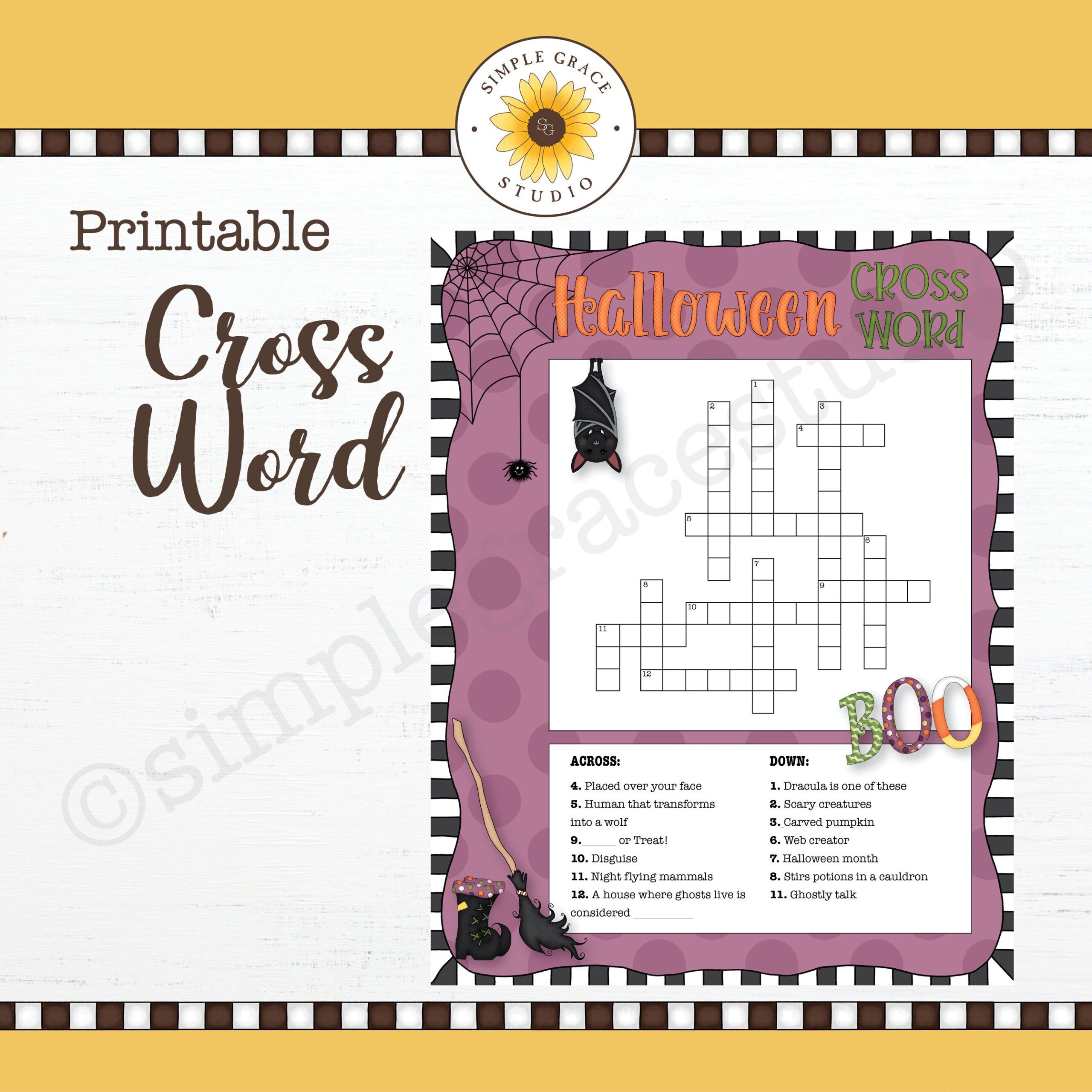 Halloween Crossword Puzzle Crossword Halloween Puzzle Printable Simple Grace Studio Etsy Halloween Crossword Puzzle Crossword Halloween Puzzle Printable Simple Grace Studio Etsy