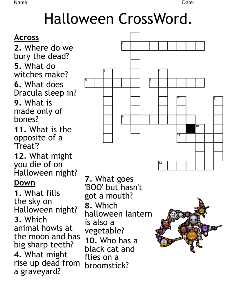 Free Halloween Crossword Puzzles Printable Free Halloween Crossword Puzzles Printable