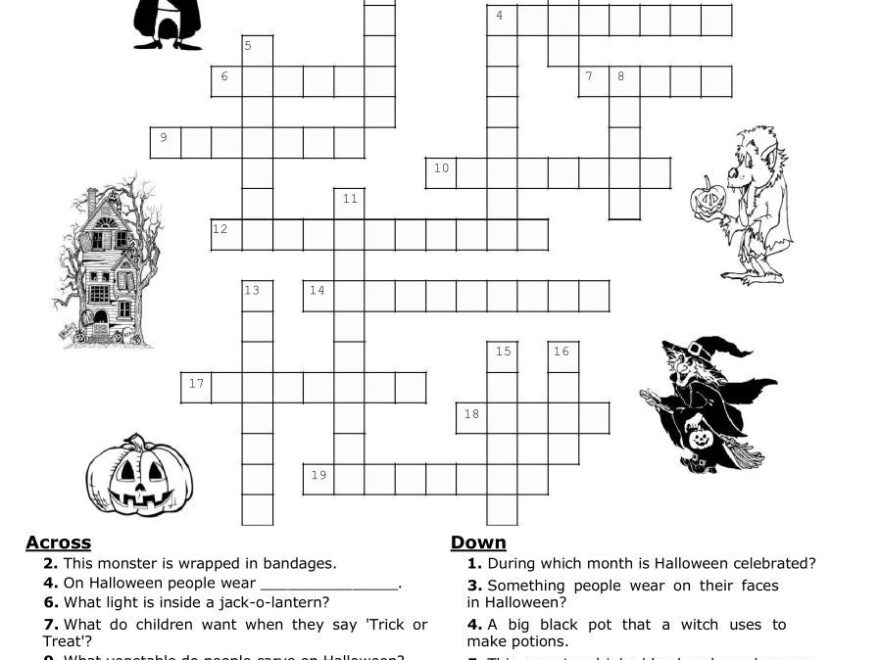 Halloween Crossword Puzzles 15 Free PDF Printables Printablee