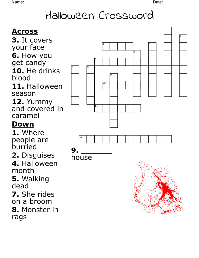 Halloween Crossword WordMint Halloween Crossword WordMint