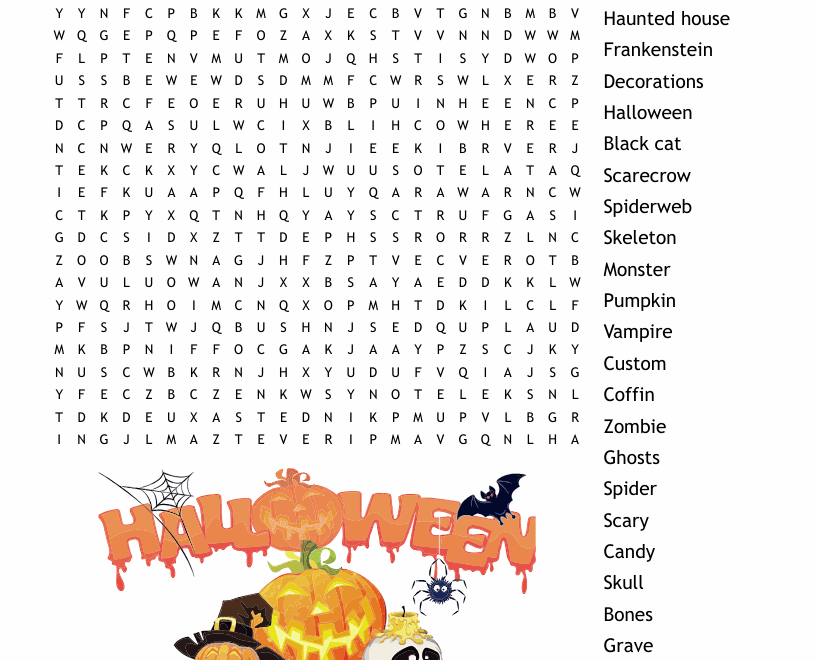 Halloween Treats Crossword WordMint