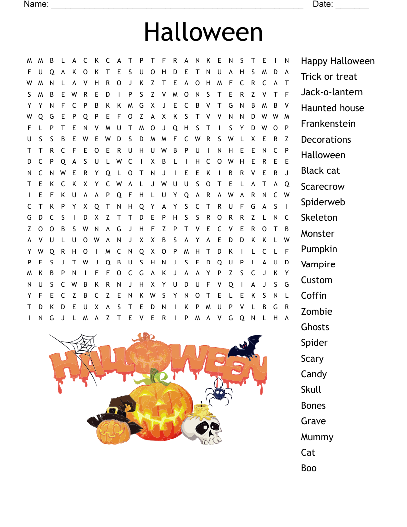 Halloween Treats Crossword WordMint