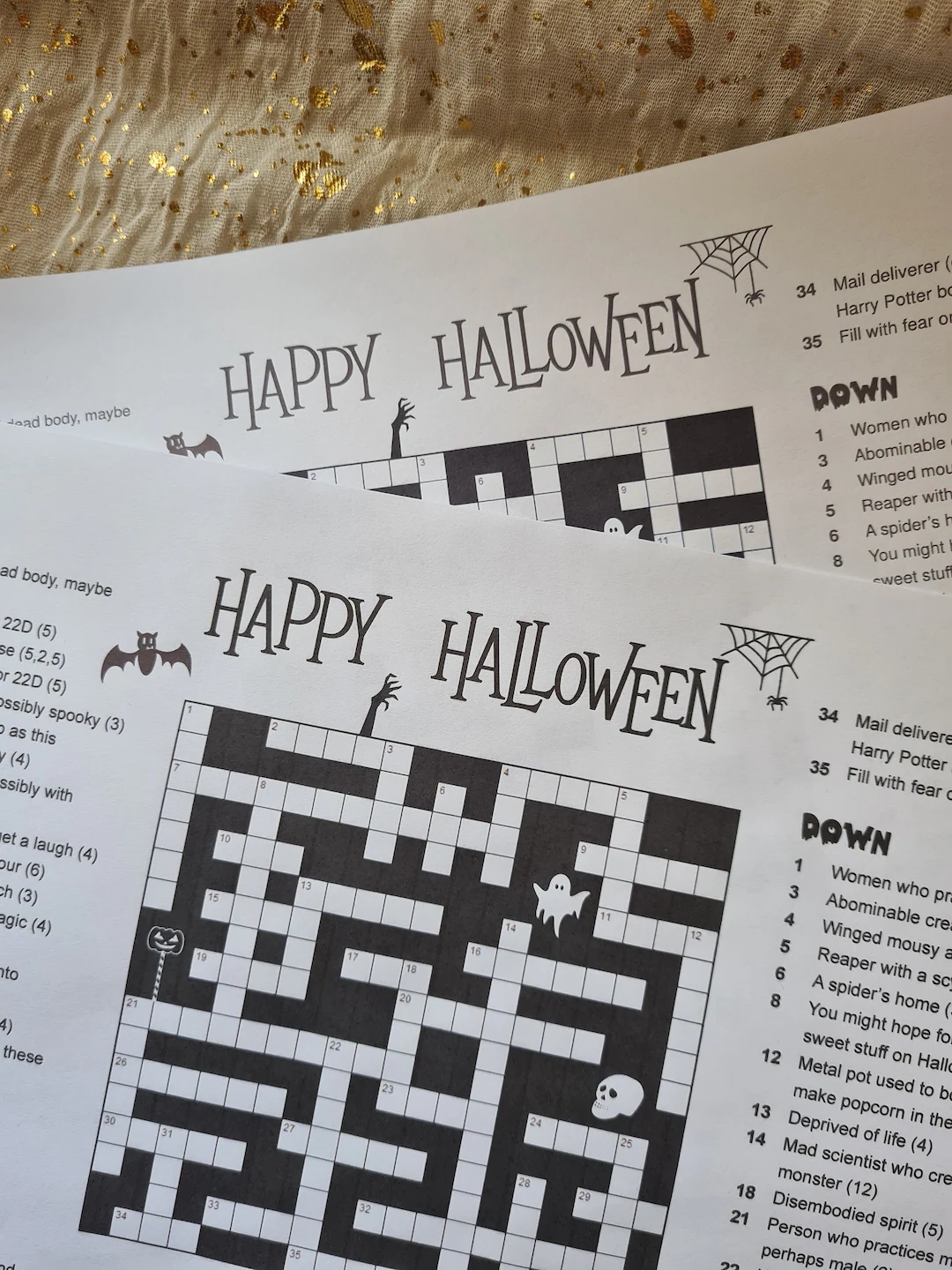 Happy Halloween Printable Crossword Spooky Themed Crossword Puzzle instant Download Etsy Happy Halloween Printable Crossword Spooky Themed Crossword Puzzle instant Download Etsy