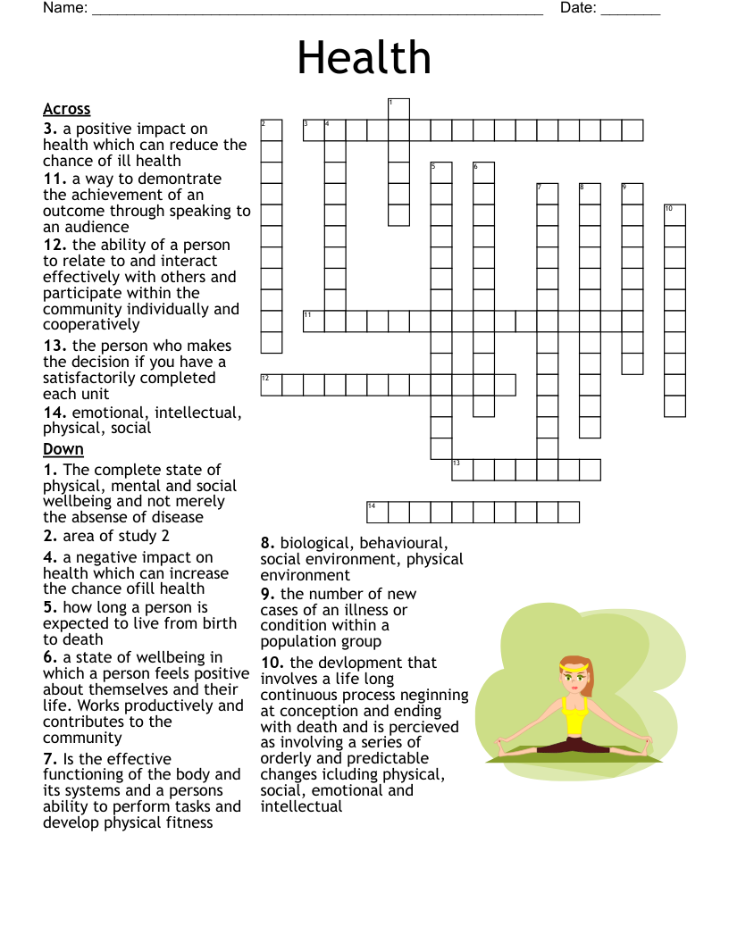 Health Crossword WordMint Health Crossword WordMint