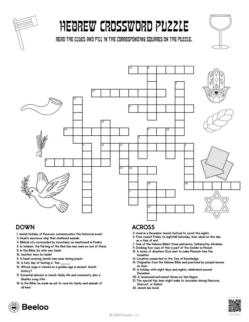 Hebrew Crossword Puzzle Beeloo Printable Crafts And Activities For Kids Hebrew Crossword Puzzle Beeloo Printable Crafts And Activities For Kids