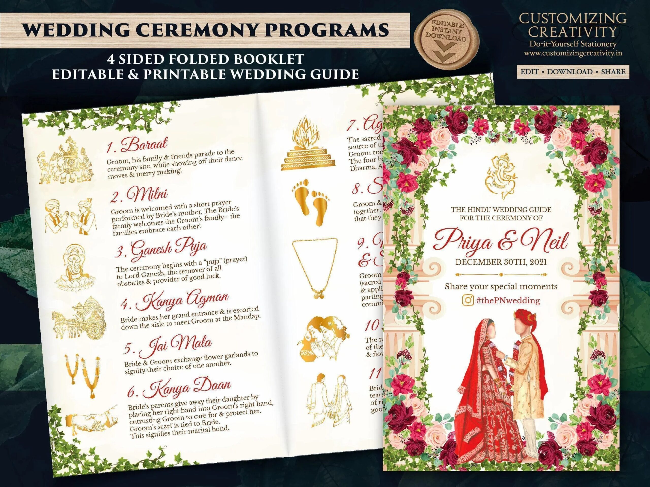 Hindu Ceremony Program Indian Wedding Program Guide Gujarati Wedding Program Template Hindu As Hindu Wedding Guide Hindu Wedding Program Etsy Hindu Ceremony Program Indian Wedding Program Guide Gujarati Wedding Program Template Hindu As Hindu Wedding Guide Hindu Wedding Program Etsy