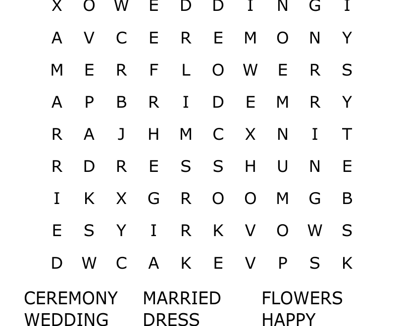 Hindu Marriage Word Search WordMint