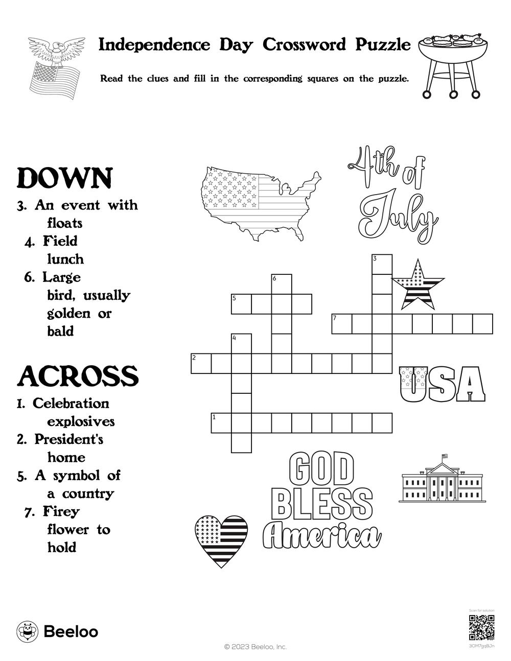 Field Day Crossword Printable Field Day Crossword Printable