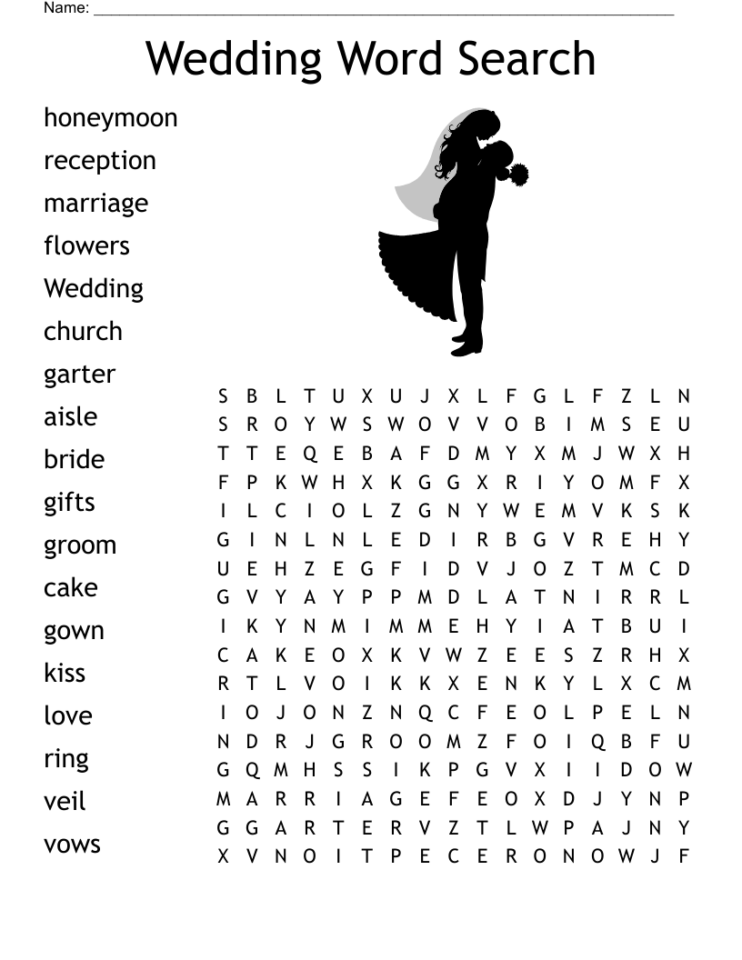 Indian Wedding Word Search WordMint