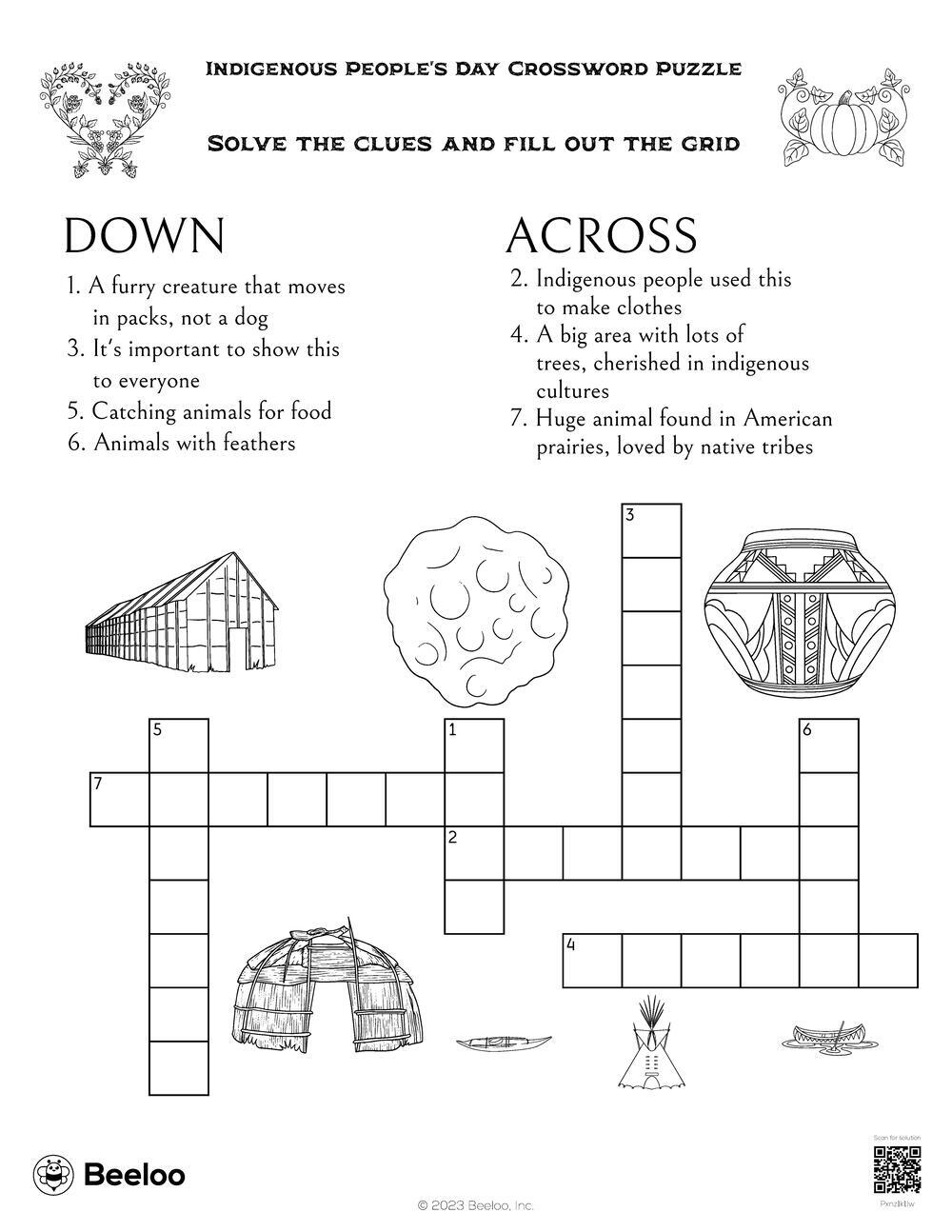 Indigenous People s Day Crossword Puzzle Beeloo Printable Crafts And Activities For Kids Indigenous People s Day Crossword Puzzle Beeloo Printable Crafts And Activities For Kids