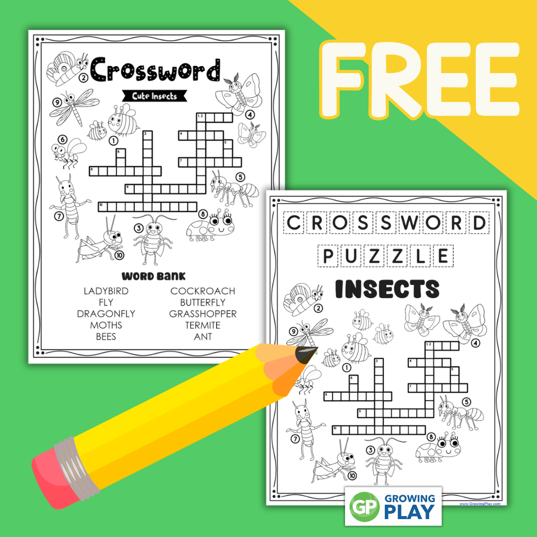 Insect Crossword Puzzle Free Printable Growing Play Insect Crossword Puzzle Free Printable Growing Play