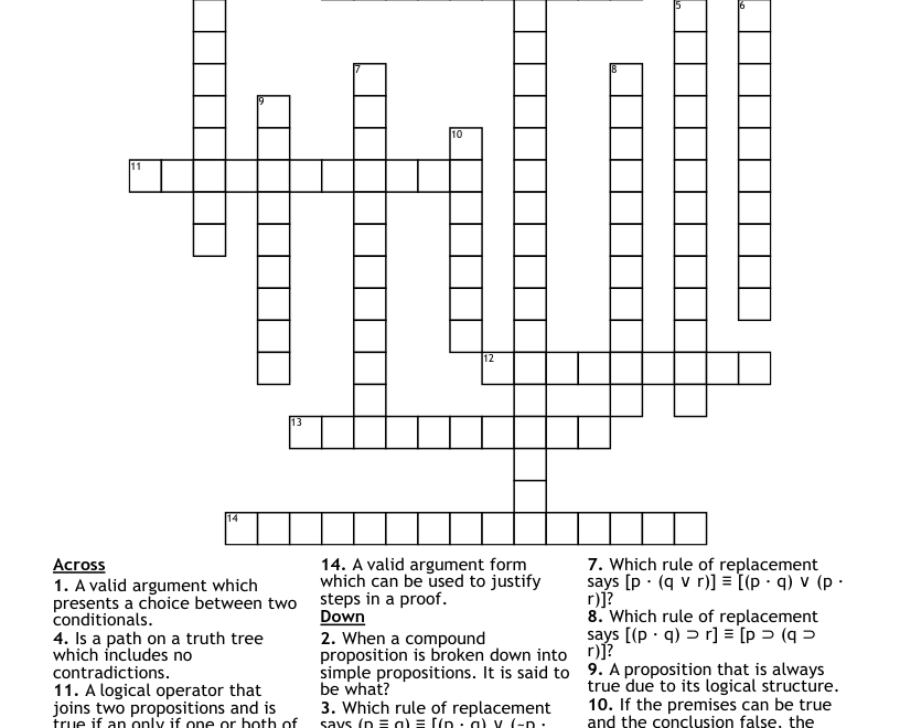 Intermediate Logic Crossword WordMint