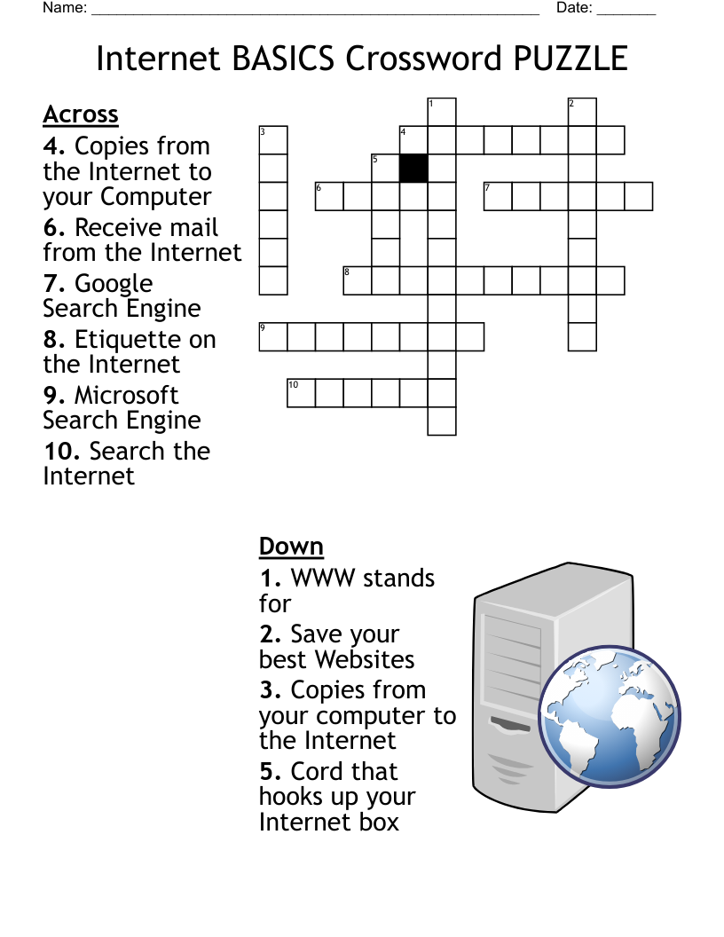 Internet BASICS Crossword PUZZLE WordMint Internet BASICS Crossword PUZZLE WordMint