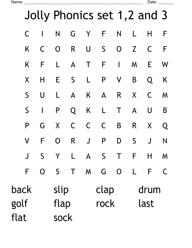 Jolly Phonics Set 1 2 And 3 Word Search WordMint