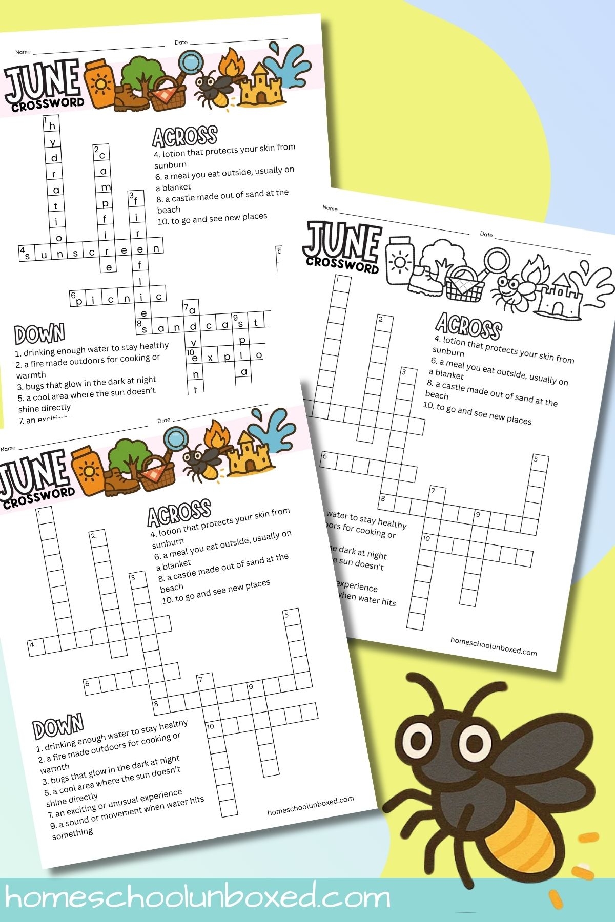 June Crossword Puzzle Free Printable Worksheets  June Crossword Puzzle Free Printable Worksheets