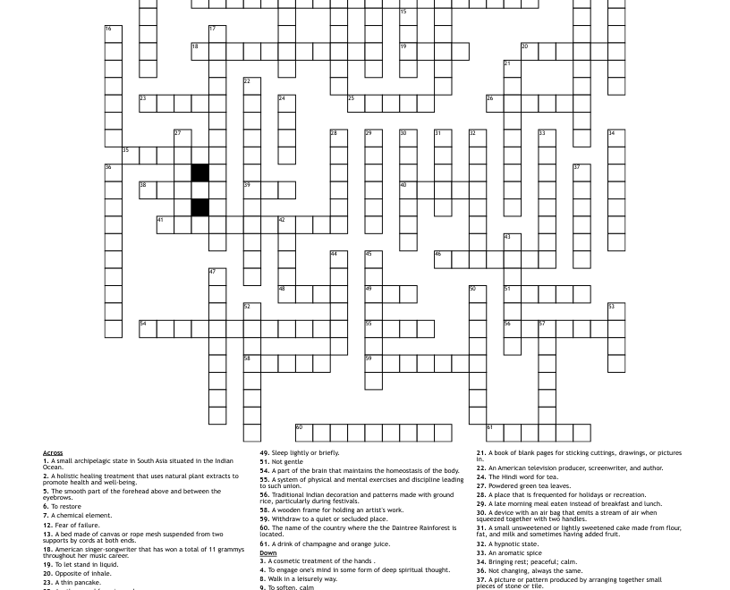 June Crossword WordMint
