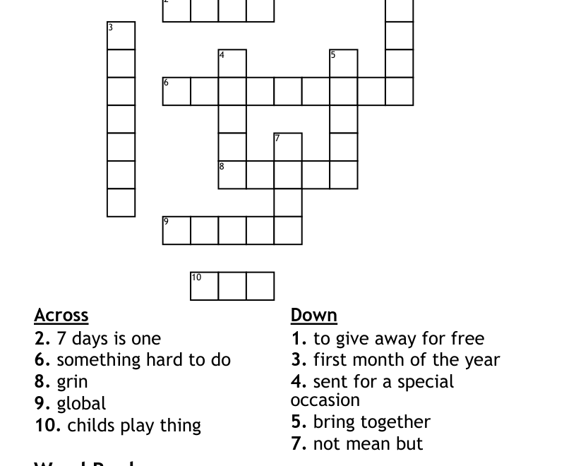 Kindness Challenge Crossword WordMint