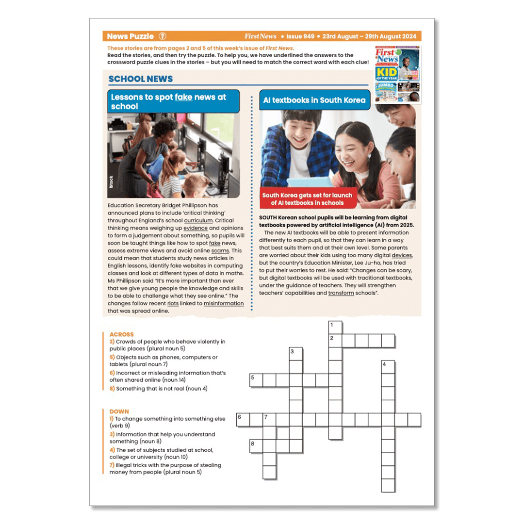 L1 Puzzle 25 31 January First News Printables