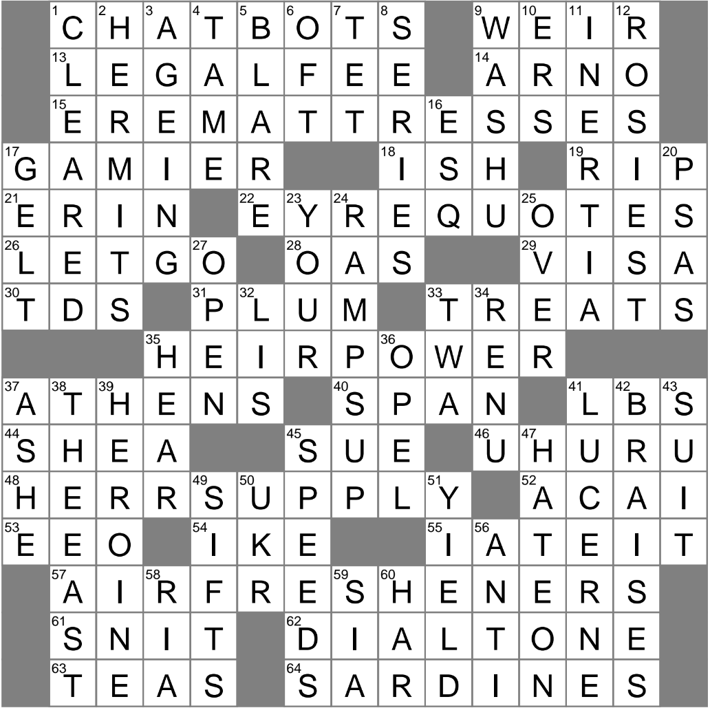 LA Times Crossword 14 Mar 25 Friday LAXCrossword