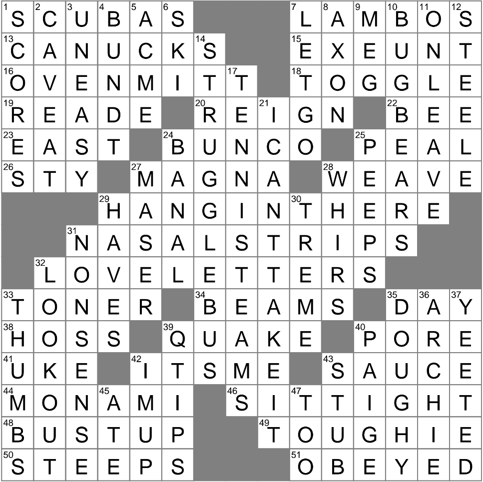 L A Times Printable Crossword Puzzles L A Times Printable Crossword Puzzles