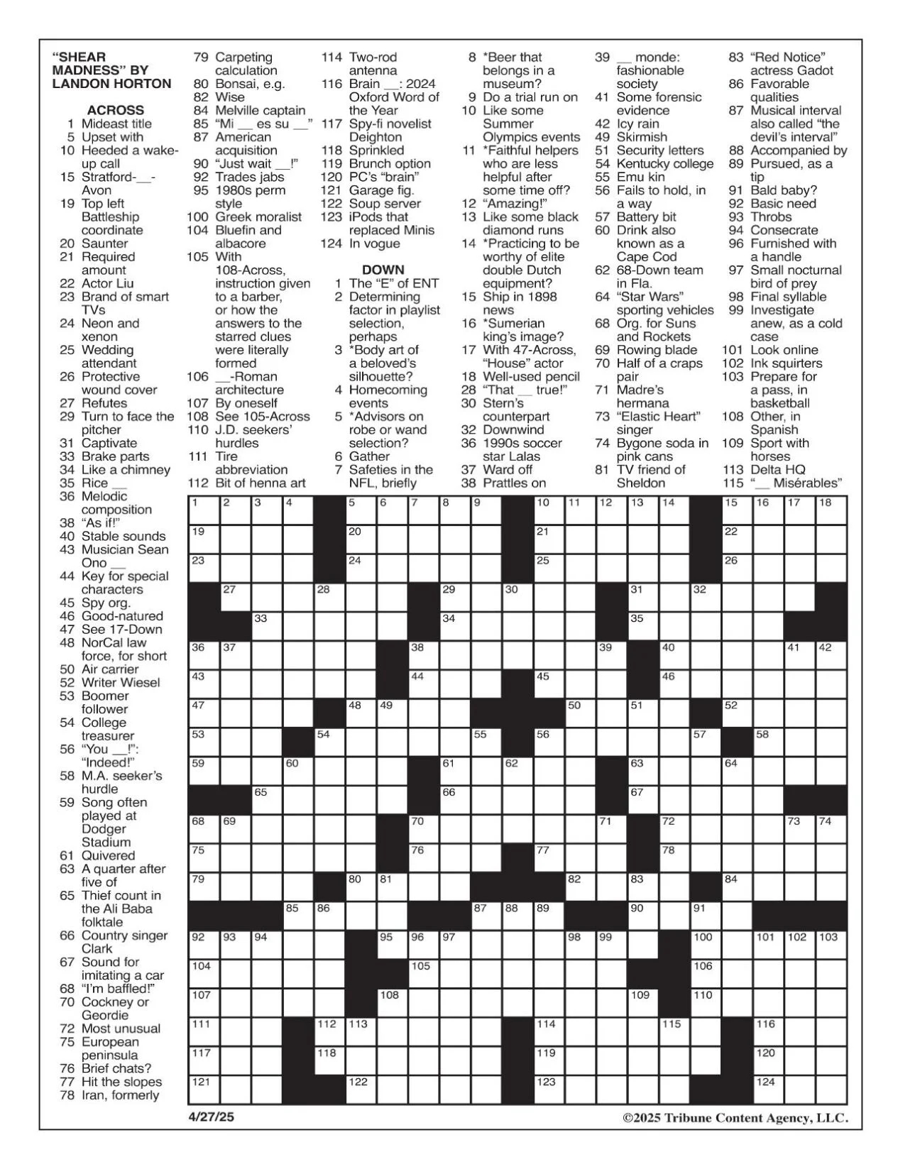 LA Times Crossword April 27 2025 Crosswords Yakimaherald LA Times Crossword April 27 2025 Crosswords Yakimaherald
