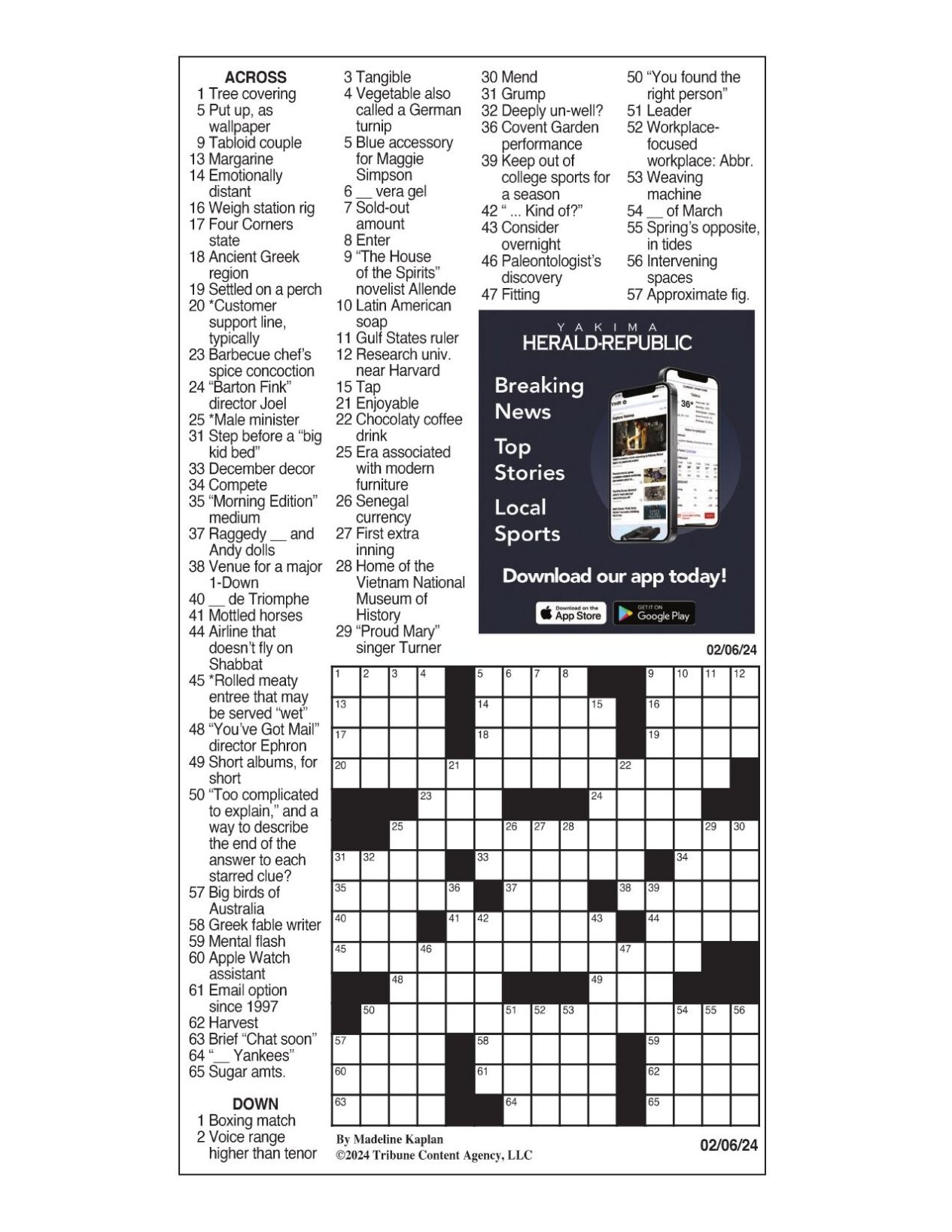 LA Times Crossword Feb 6 2024 Crosswords Yakimaherald