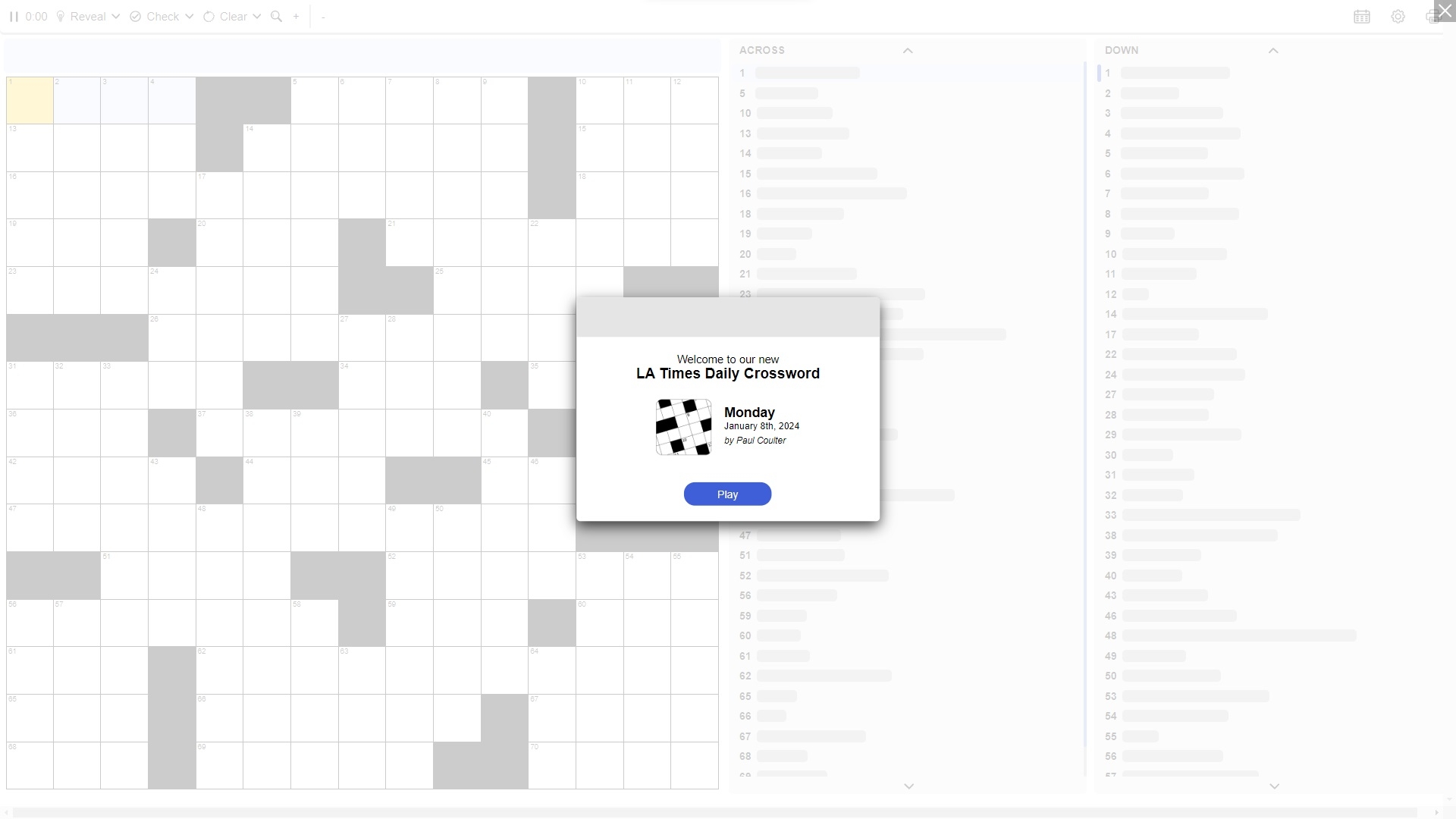 LA Times Crossword Play Online On SilverGames 