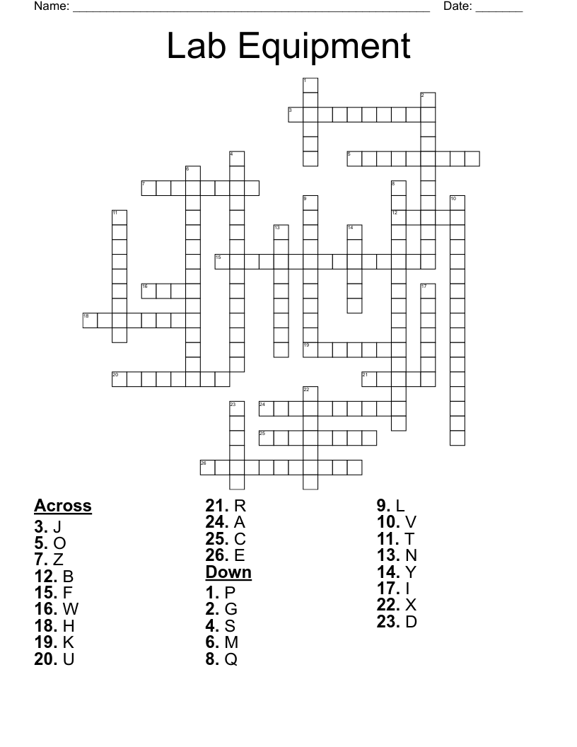 Lab Equipment Crossword WordMint Lab Equipment Crossword WordMint