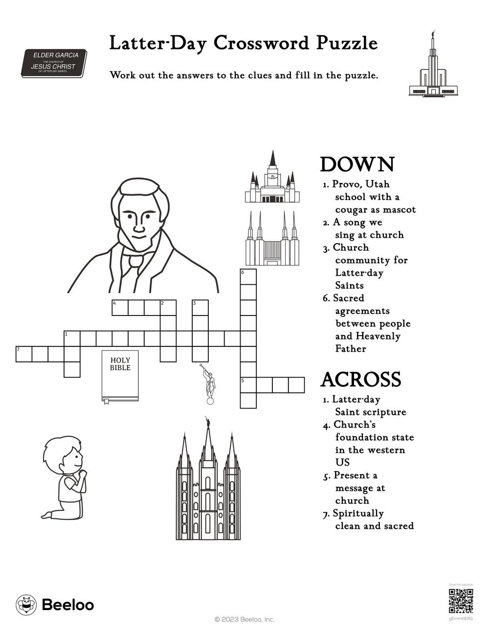 Latter Day Crossword Puzzle Beeloo Printable Crafts And Activities For Kids Latter Day Crossword Puzzle Beeloo Printable Crafts And Activities For Kids