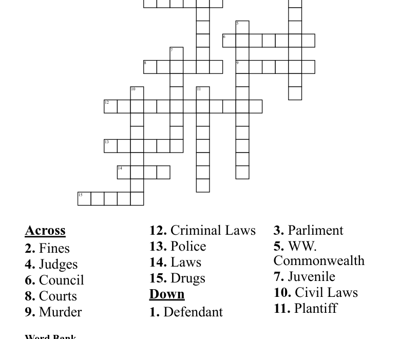 Laws Crossword WordMint