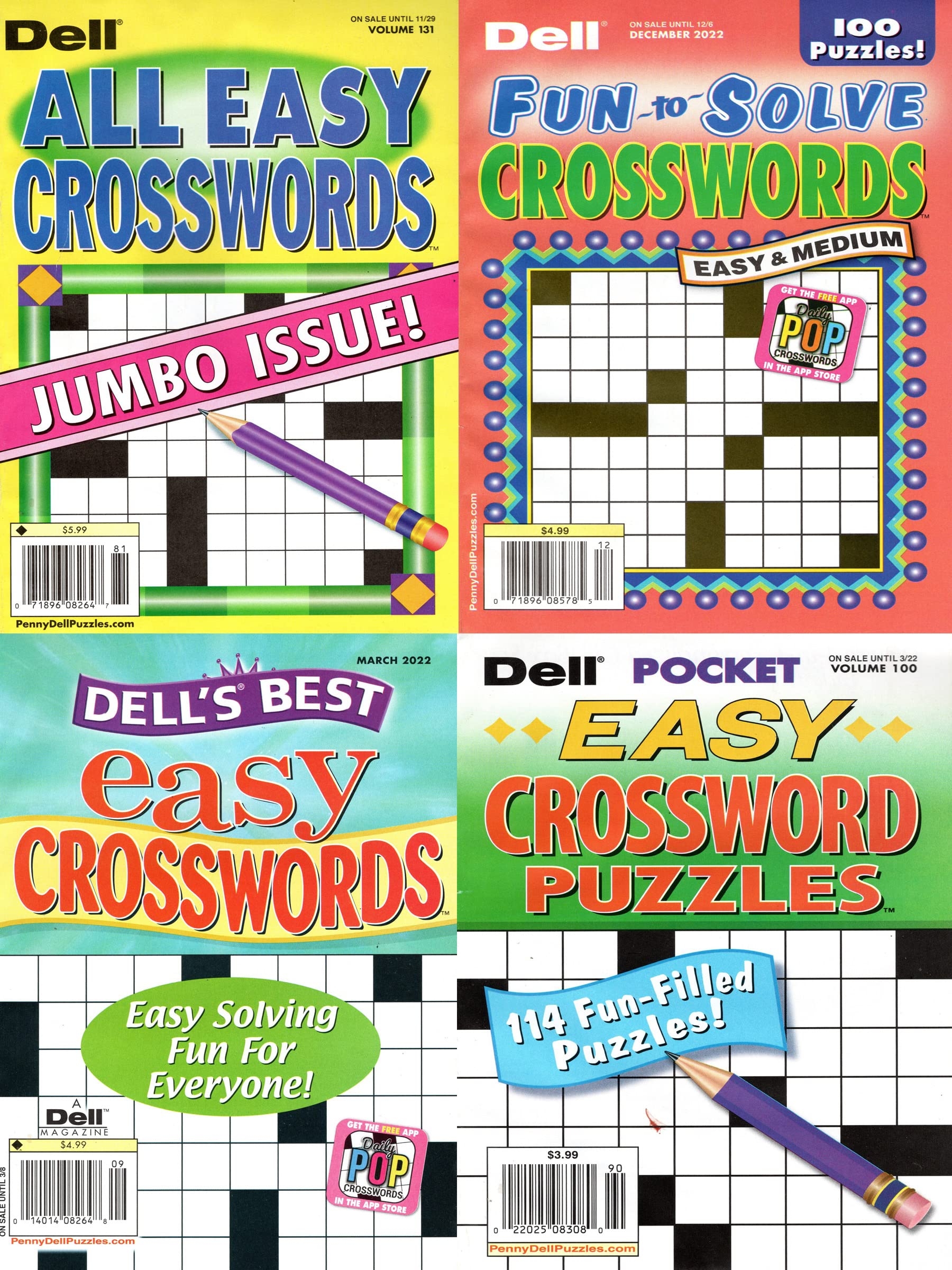 Lot Of 4 Dell Easy And Fun Crosswords NEW Dell Amazon Books Lot Of 4 Dell Easy And Fun Crosswords NEW Dell Amazon Books