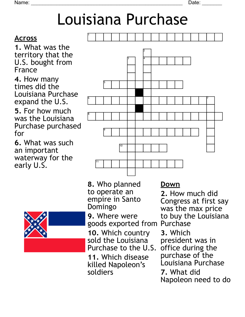 Louisiana Purchase Crossword WordMint Louisiana Purchase Crossword WordMint