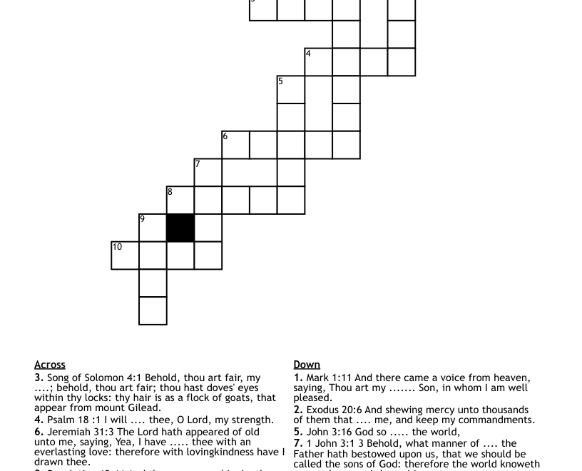 Love Crossword WordMint