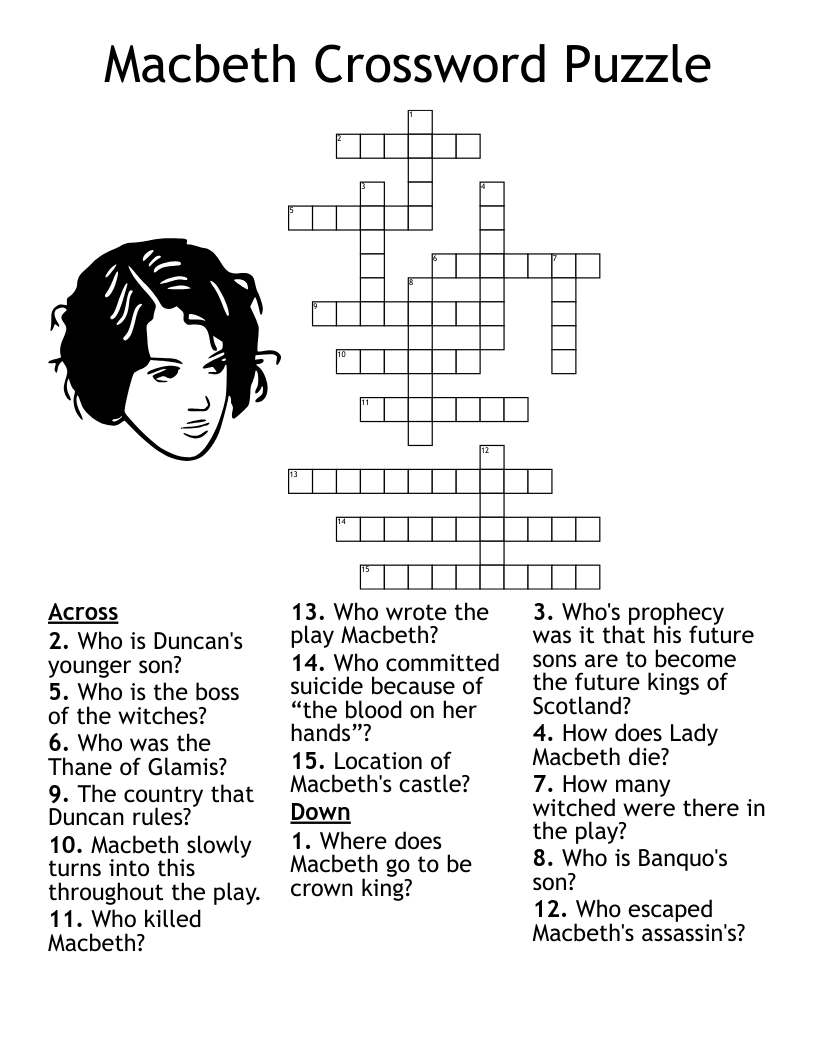 Macbeth Crossword Puzzle WordMint Macbeth Crossword Puzzle WordMint