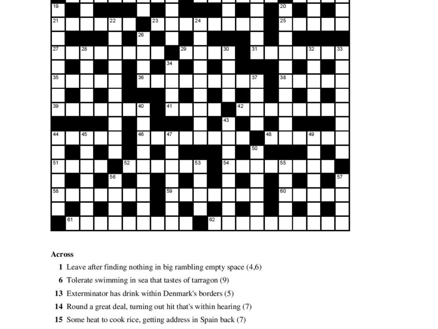Marc Breman Worlds Hardest Cryptic Crossword Worksheets Library