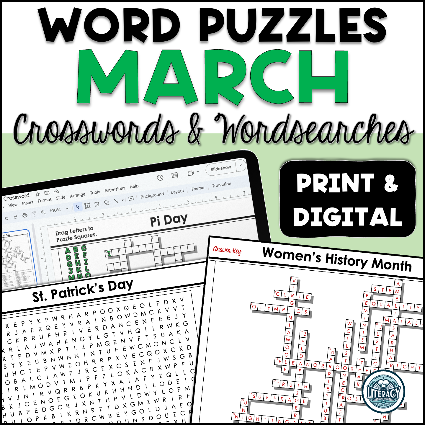 March Crossword Puzzles Word Search Middle High School Print Digital Resources Classful