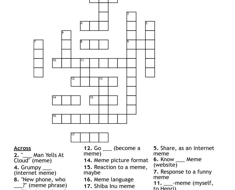 Memes Crossword WordMint