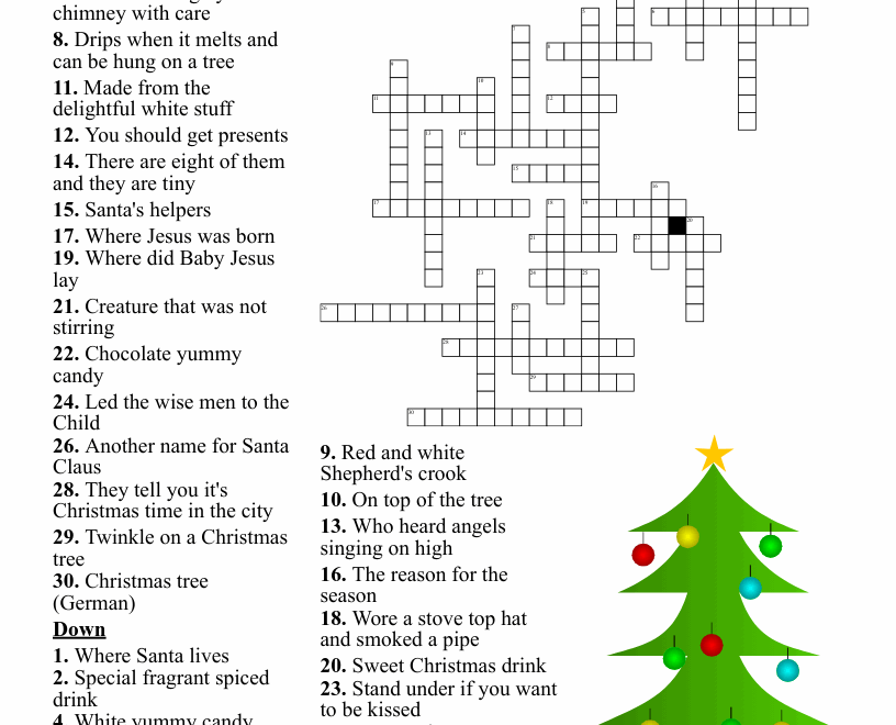 Merry Christmas Crossword WordMint