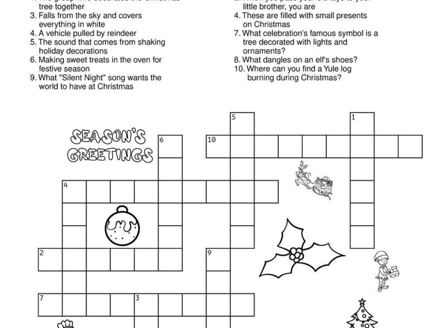 Merry Crossword Puzzle Beeloo Printable Crafts And Activities For Kids