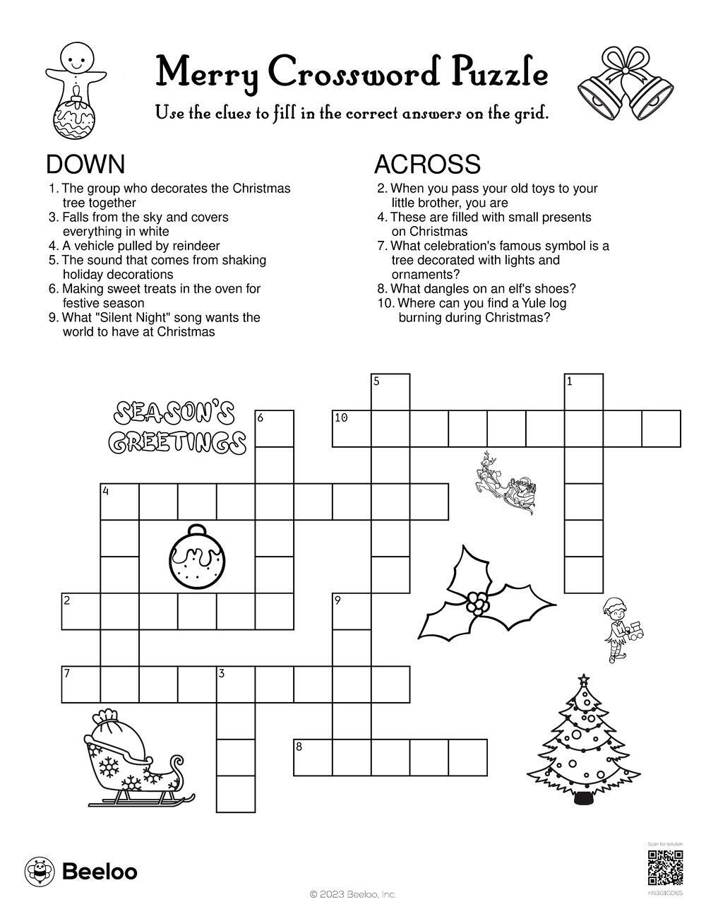 Merry Crossword Puzzle Beeloo Printable Crafts And Activities For Kids Merry Crossword Puzzle Beeloo Printable Crafts And Activities For Kids