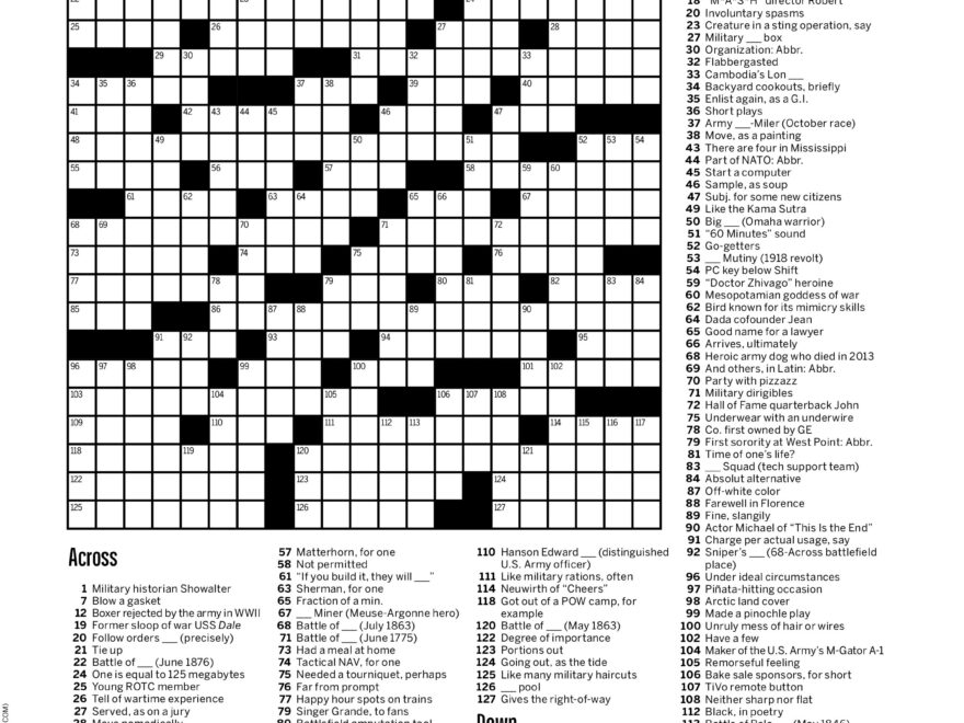 MHQ Crossword Puzzle 2 Battle Acts
