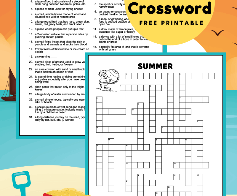 Middle School Summer Crossword Puzzle Tree Valley Academy