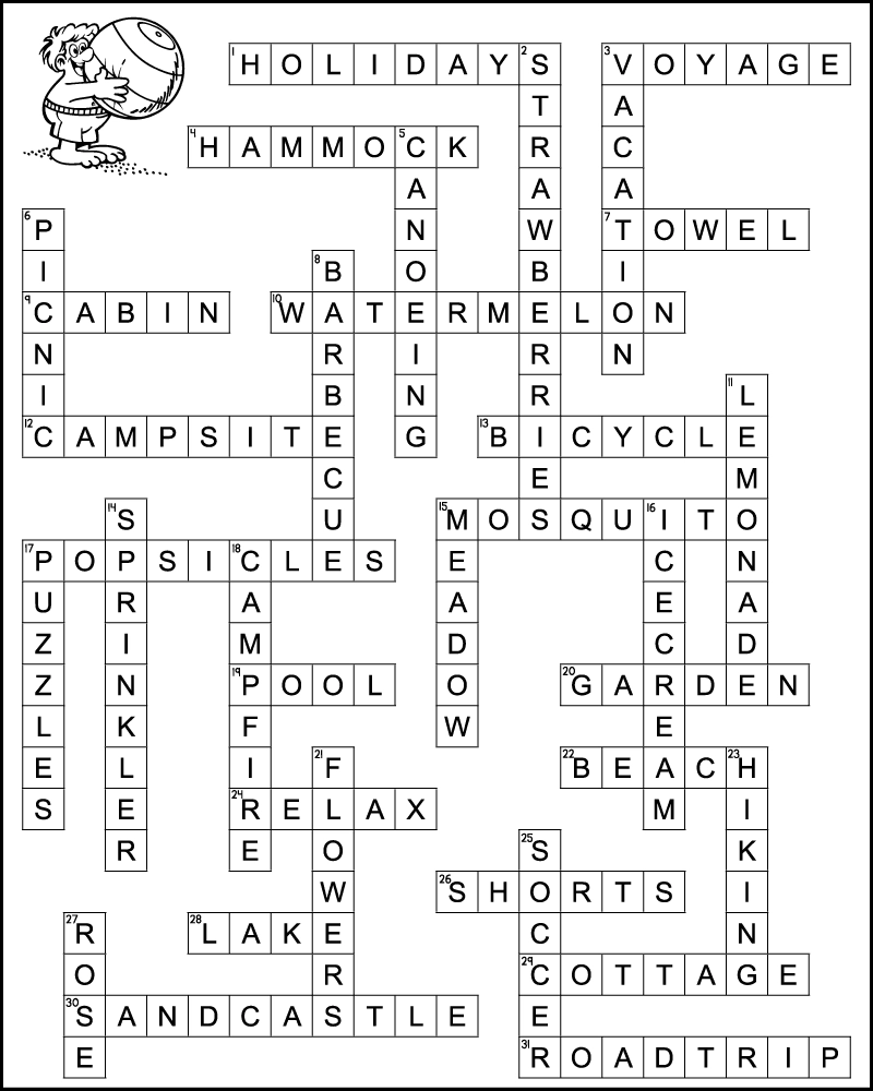 Middle School Summer Crossword Puzzle Tree Valley Academy Worksheets Library