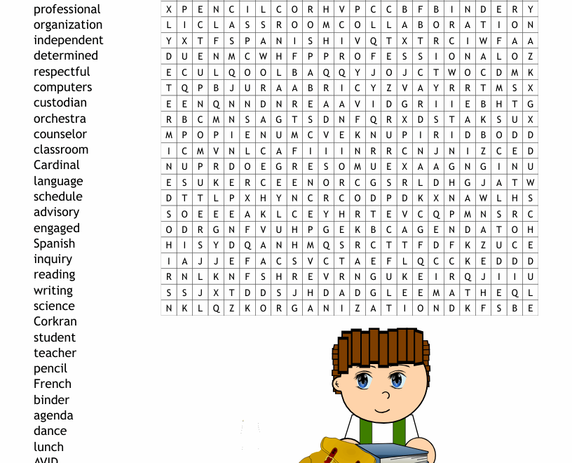 Middle School Word Search WordMint