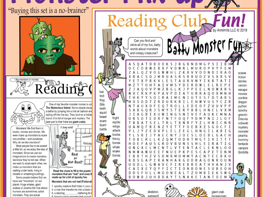 Monster Mix Up Printable Puzzles Fun Anytime Crosswords Word Searches Made By Teachers