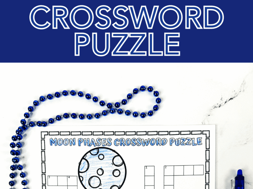 Moon Phases Crossword Puzzle Free Printable