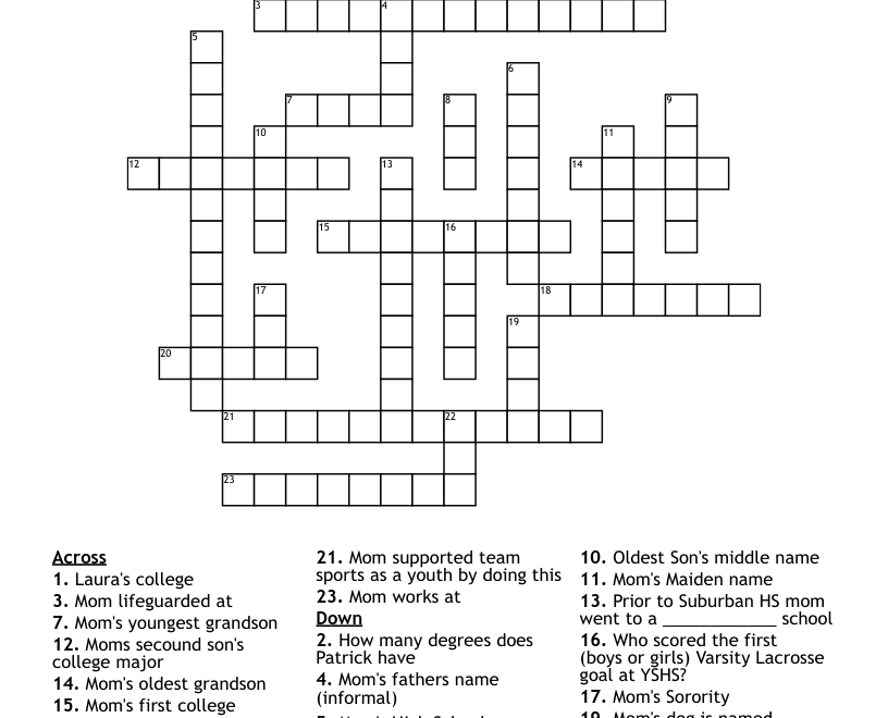 Mothers Day Crossword WordMint