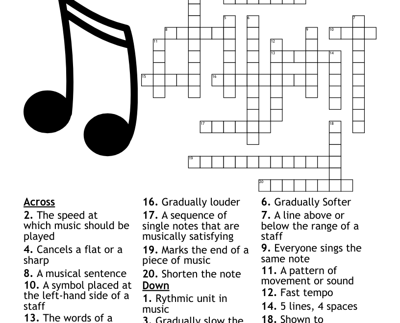 Music Theory Crossword WordMint